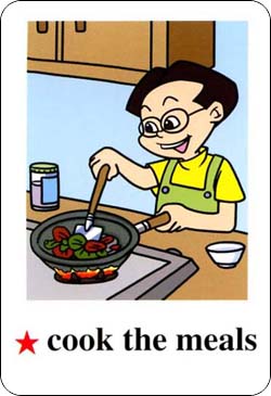 做饭插图 - 课件素材 - 陈冬仁小学英语工作室 -